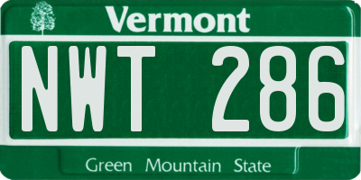VT license plate NWT286