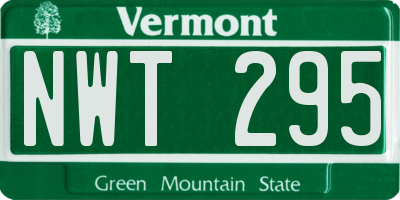 VT license plate NWT295