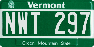 VT license plate NWT297