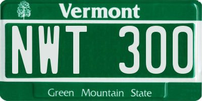 VT license plate NWT300