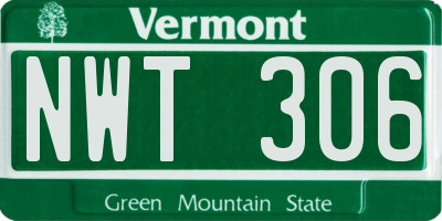 VT license plate NWT306