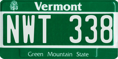 VT license plate NWT338