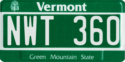 VT license plate NWT360