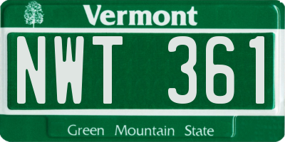 VT license plate NWT361
