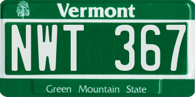 VT license plate NWT367