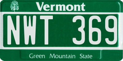 VT license plate NWT369