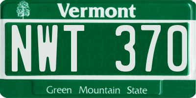 VT license plate NWT370