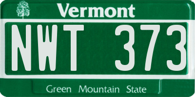 VT license plate NWT373
