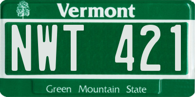 VT license plate NWT421