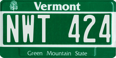 VT license plate NWT424