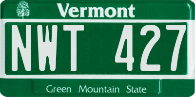 VT license plate NWT427