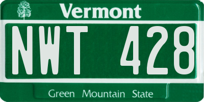 VT license plate NWT428