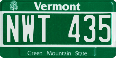 VT license plate NWT435