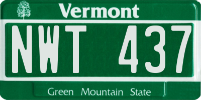 VT license plate NWT437