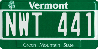 VT license plate NWT441