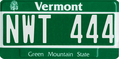 VT license plate NWT444