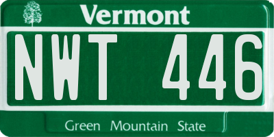VT license plate NWT446