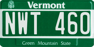 VT license plate NWT460