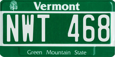 VT license plate NWT468