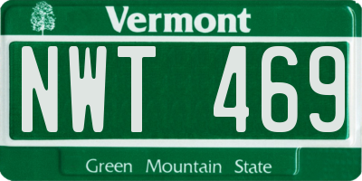 VT license plate NWT469
