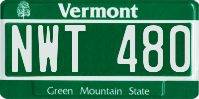 VT license plate NWT480