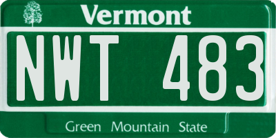 VT license plate NWT483