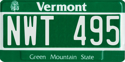 VT license plate NWT495