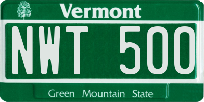 VT license plate NWT500