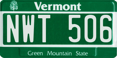 VT license plate NWT506