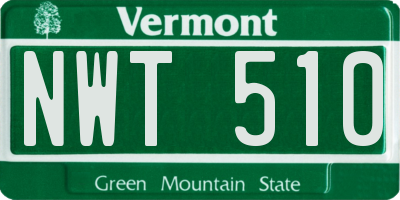 VT license plate NWT510