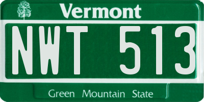 VT license plate NWT513