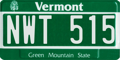 VT license plate NWT515