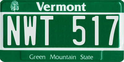 VT license plate NWT517