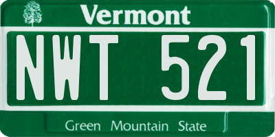 VT license plate NWT521