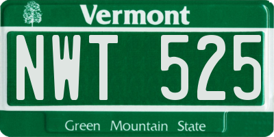 VT license plate NWT525