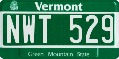 VT license plate NWT529