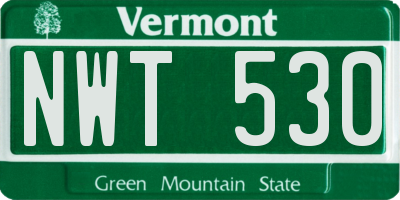 VT license plate NWT530