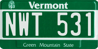 VT license plate NWT531