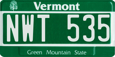 VT license plate NWT535