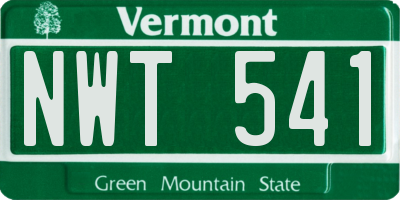 VT license plate NWT541