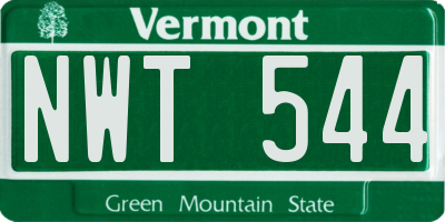 VT license plate NWT544