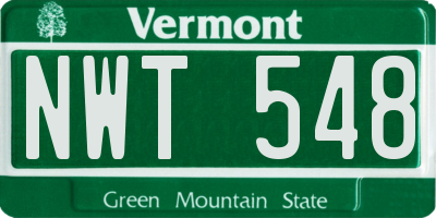 VT license plate NWT548