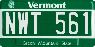VT license plate NWT561