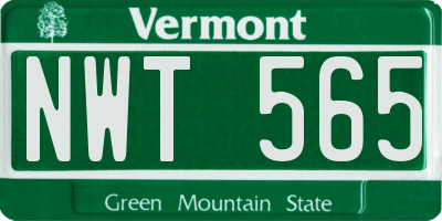 VT license plate NWT565