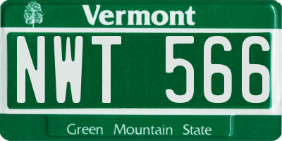 VT license plate NWT566