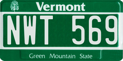 VT license plate NWT569