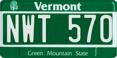VT license plate NWT570