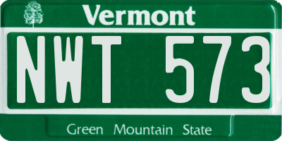 VT license plate NWT573