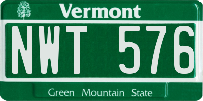 VT license plate NWT576