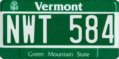 VT license plate NWT584
